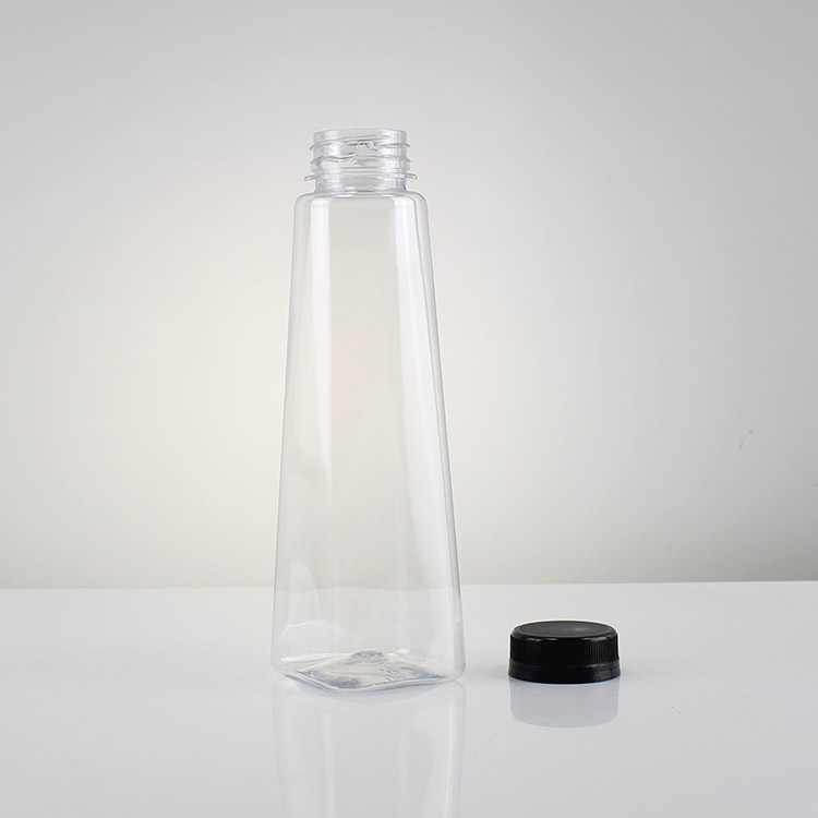 Botellas pequeñas de plástico PET reciclable cuadradas y